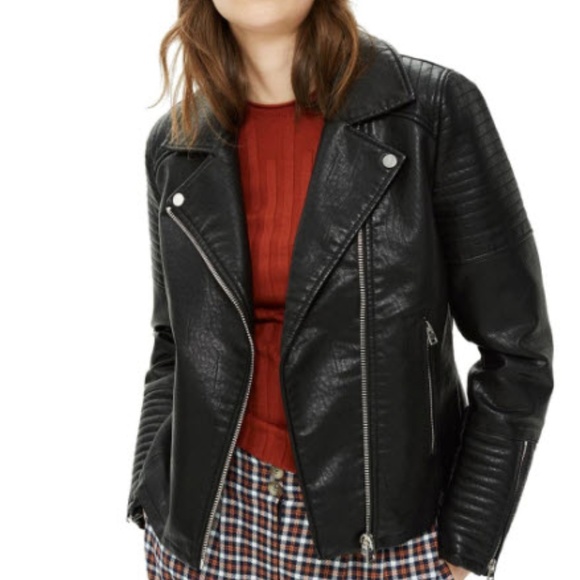 Topshop Jackets & Blazers - TOPSHOP Rosa Faux Leather Biker Jacket *Size US 8*